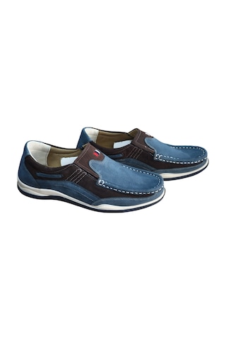 Ateşfleks Erkek Günlük Casual Loafer Ayakkabı Rahat Tabanlı, Kaymaz Taban, Şık Ve Konforlu Mavi Kahverengi Mavi