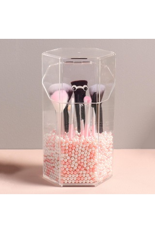 Suntek Şeffaf Akrilik Kozmetik Organizatör Makyaj Fırça Kabı Şeffaf