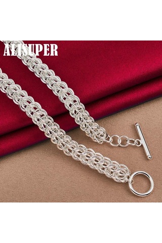 925 Ayar Gümüş Birçok Daire Zincir Kolye Takı