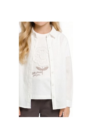Xo Kids Kız Çocuk Gömlek 4-8 Yaş 31526 Beyaz