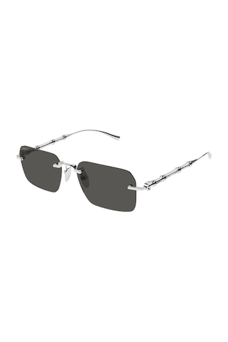 2154s 001 56-18-145 Gucci Titanyum Erkek Güneş Gözlüğü Gümüş