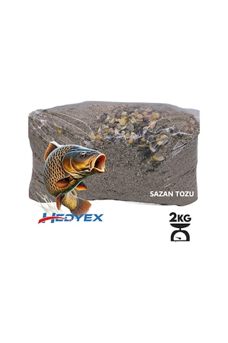 Hedyex 2kg Sazan Tozu Yüksek Proteinli Özel Katkılı Sazan Alabalık Avı Toz Yem
