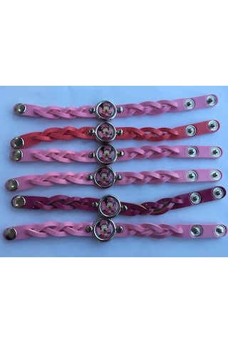 6 Ad Pembe Minnie Mouse Bileklik Doğum Günü Kız Parti Hediyelik