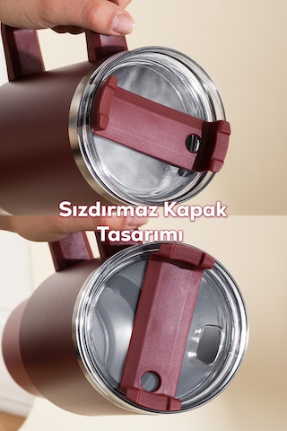 Perotti 17236-1 Colte V2 Paslanmaz Çelik Sporcu Termos Bardak Matara Kırmızı 1,2 Lt Kırmızı