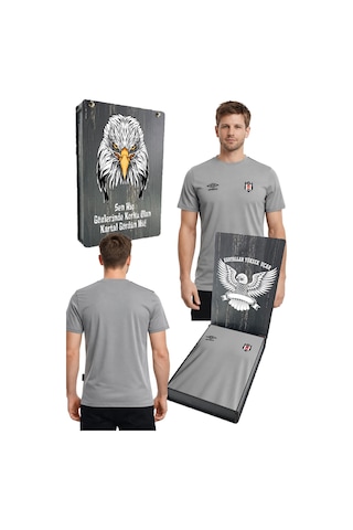 Beşiktaş Umbro Beşiktaş Antrenman T-shirt Pamuklu 25/26 Uv Kutu Gri.