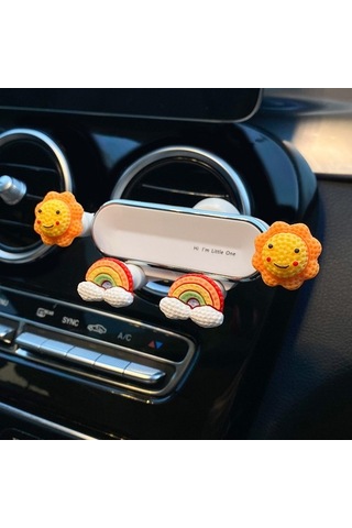 Luckysouk Araba Cep Telefonu Tutucusu Araba Hava Çıkışı Cep Telefonu Tutucusu Karikatür Araba Sabit Navigasyon Sevimli Kadın Sarı Havalandırma 0o0jjv