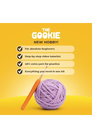 The Gookie Amigurumi Tavşan Örgü Seti, Başlangıç Seviyesi, Beyaz Pamuklu İplik, Video Eğitimli, Tığ Ve İğne Diğer