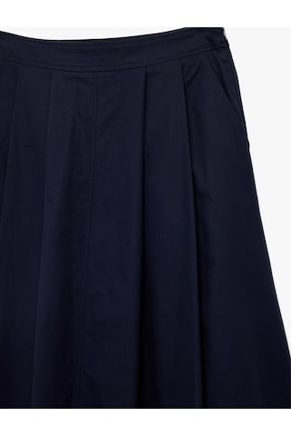 Koton Pamuklu Cepli Pile Detaylı Çan Kesim Midi Poplin Etek Lacivert 6sak70032ew Lacivert