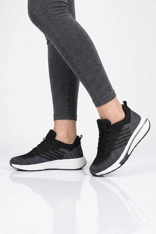 Walkway Siyah-füme Fileli Hafif Esnek Unisex Spor Ayakkabı Molen 118 G Siyah - Füme