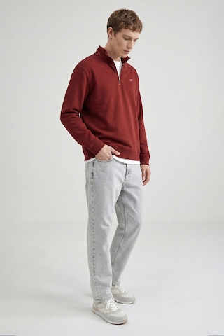 Wrangler Pamuklu Regular Fit Dik Yaka Fermuarlı Selanik Örgü Sweatshirt Bordo
