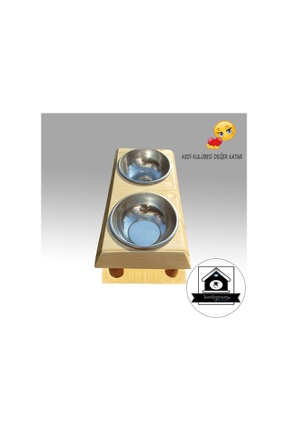Kedigram Kedi Kulübesi Kedi Köpek Mama Kabı Paslanmaz Kase Çelik