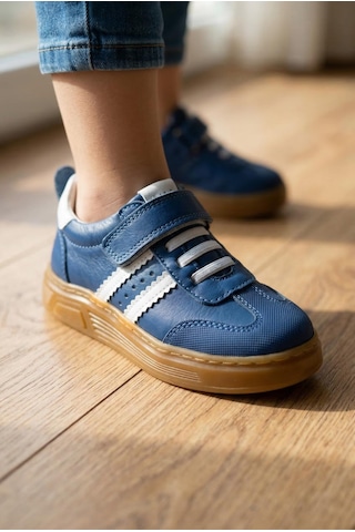 Tuğba Ortopedi 271 Çocuk Okul Öncesi Deri Sneaker Mavi