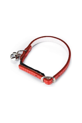Beeztees Kedi Boyun Tasması, Deri, Zilli, Kırmızı, 24-29cm