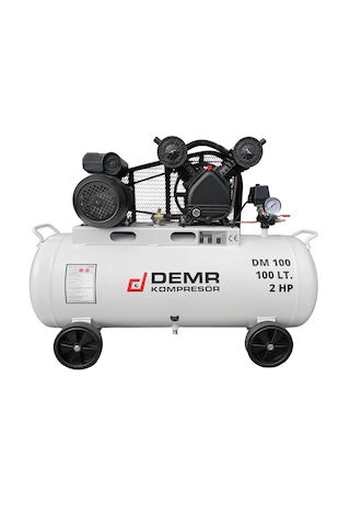 Demr Kompresör Hava Kompresörü Pistonlu 100 Lt 2 Kafa 8 Bar 2 Hp