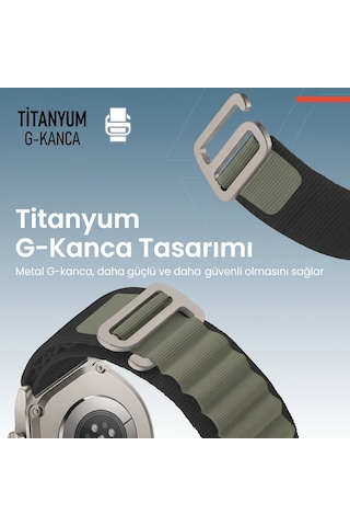 Caseonn Haylou Watch 2 Pro Ls02 Pro Kordon Titanyum G-kancalı Alpin Kumaş Kayış Bej