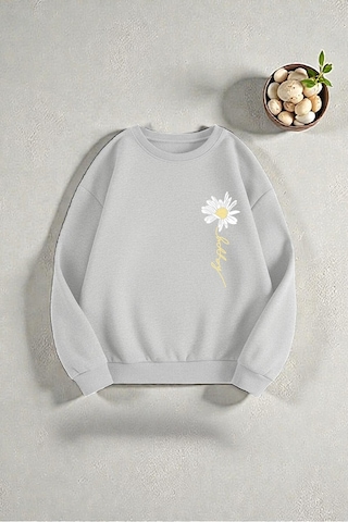 Uyguntarz Çok Renkli En Sevilen Papatya Serisi Baskılı Sweatshirt 3'lü Fırsat Paketi