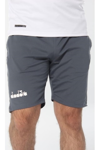 Diadora Deliss - Antrasit Fermuar Cepli Likralı Erkek Şort - 60Şr