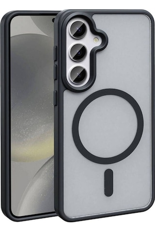 Galaxy S24 Plus Kılıf M-safe Şarj Özellikli Mat Arka Yüzey Zore Sio Kapak Siyah