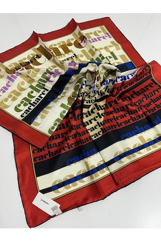 Cacharel %100 Saf İpek -twill İpek 90x90 Eşarp - 04947 - 90 X 90 / Kırmızı Kırmızı