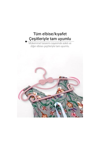 Morpanya Sweet 18 Adet Bebek Elbise Askısı 30 Cm Fiyonklu Kelebek Pembe