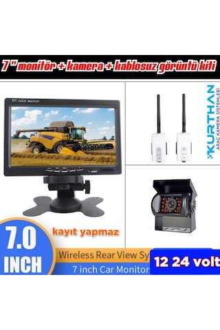 Bus Kamera+7 İnç Monitör+wifi Set 12-24 V Kayıt Yapmaz