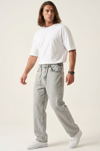 Bigdart Erkek Rahat Kesim Baggy Jean Pantolon 30075 - Taş