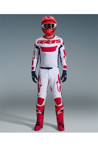 Alpinestars Racer Riway Off-road Motosiklet Jerseyi Beyaz Kırmızı Siyah