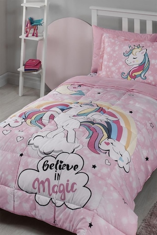 Özdilek Unicorn Uyku Seti Tek Kişilik Ranforce Pembe