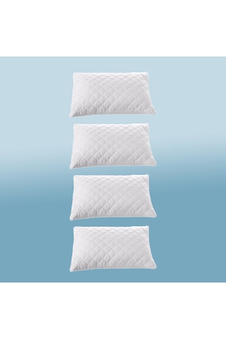 4 Adet Kapitoneli Fermuarlı Yastık Koruyucu Alezi 50x70 Cm