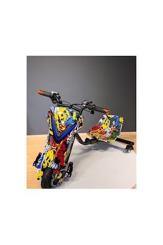 36v 350w Elektrikli Drift Scooter 3 Hızlı 25 Km/h 100 Kg Taşıma Kapasiteli Sarı Sarı