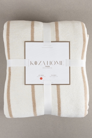 Twin Battaniye Soft Pamuklu Çift Kişilik Battaniye Kahve Krem 200 X 220 5028a Kahve Krem