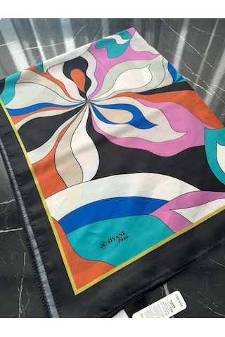 Siyane Scarf Naturel Desen Şal 14 Çok Renkli