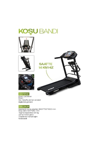 Proforce Premıum Koşu Bandı 2.5 Hp Led Gösterge 0 - 14 Km/s Hız Kolay Kurulum