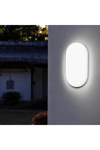 Aydos 20w Oval Beyaz Led Nemliyer Armatür Ip65 Su Geçirmez Tavan/duvar Lambası, 6500k Beyaz Işık, 2000 Lümen, Çok Renkli