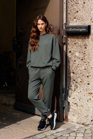 Tommy Life Çağla Basic Pamuklu O Yaka Oversize Lastik Paça Kadın Eşofman Takım - 95287 Çağla