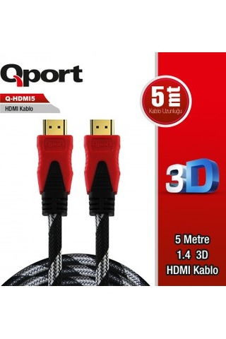 Qport Q-hdmı5 Hdmı 1.4 V Altın Uçlu Kablo 5 Mt