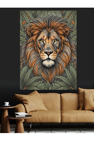Ahşap Tablo Aslan Başı Grafik Tasarım
