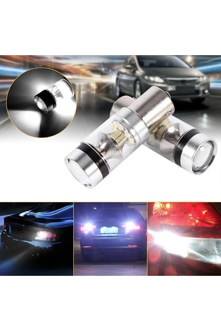jmsstore 100w 1156 Ba15s P21w Beyaz 20smd Led Yedekleme Sis Drl Işık Araba Ters Lamba Üst