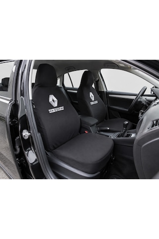 Penye Servis Kılıfı Renault Logolu Siyah Kumaş Kılıf 1 Takım