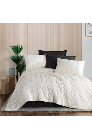 Zebra Casa Elisa Çift Kişilik 6 Parça Yatak Örtüsü Seti / Siyah