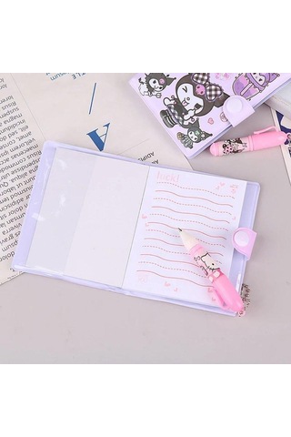 Kawaii Sanrioo Kuromi Karakterler Mini Defter Kalem Set