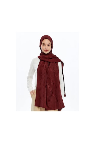 Valentino Orlandi Alia Vo Motif Desen Şal - 6545 Koyu Bordo