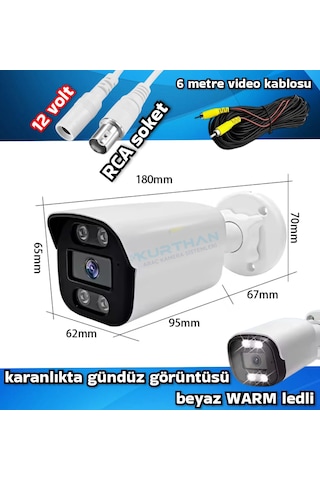 2 Mp Ahd Warm Led Güvenlik Kamerası Gece Renkli Görüntü 12 Volt