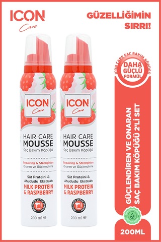 Icon Saç Bakım Köpüğü Mılk Proteın & Raspberry 2'li Set