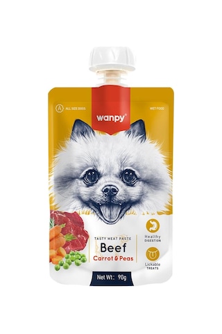 Wanpy Taze Sığır Etli & Havuçlu Ezme Köpek Maması 90 G Wanpy Taze Sığır Etli & Havuçlu Ezme Köpek Maması 90 G
