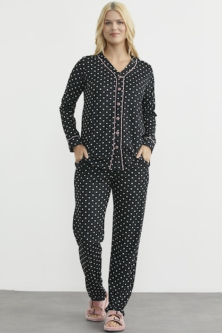 Sementa Biyeli Gömlek Model Pijama Takım - Siyah Siyah