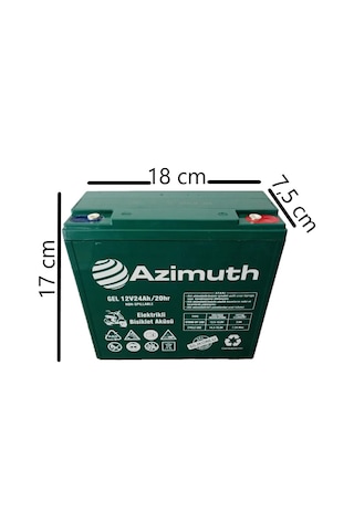 Azimuth 12v 24 Ah Amper Elektrikli Bisiklet Aküsü-