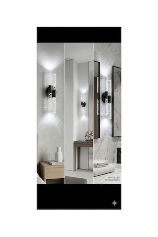 Bubbleflux Dubble Small 31 Cm Modern Tasarım Led Aplik - Duvar Lambası - Siyah - Pilli - Beyaz Led Siyah Pilli Duble