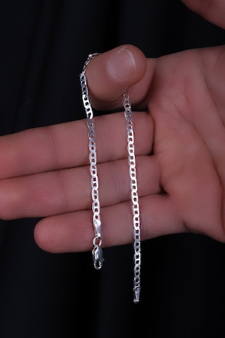 Encili Silver 925 Ayar Gümüş 3 Mm Barlı Figaro Model Zincir Bileklik Gümüş