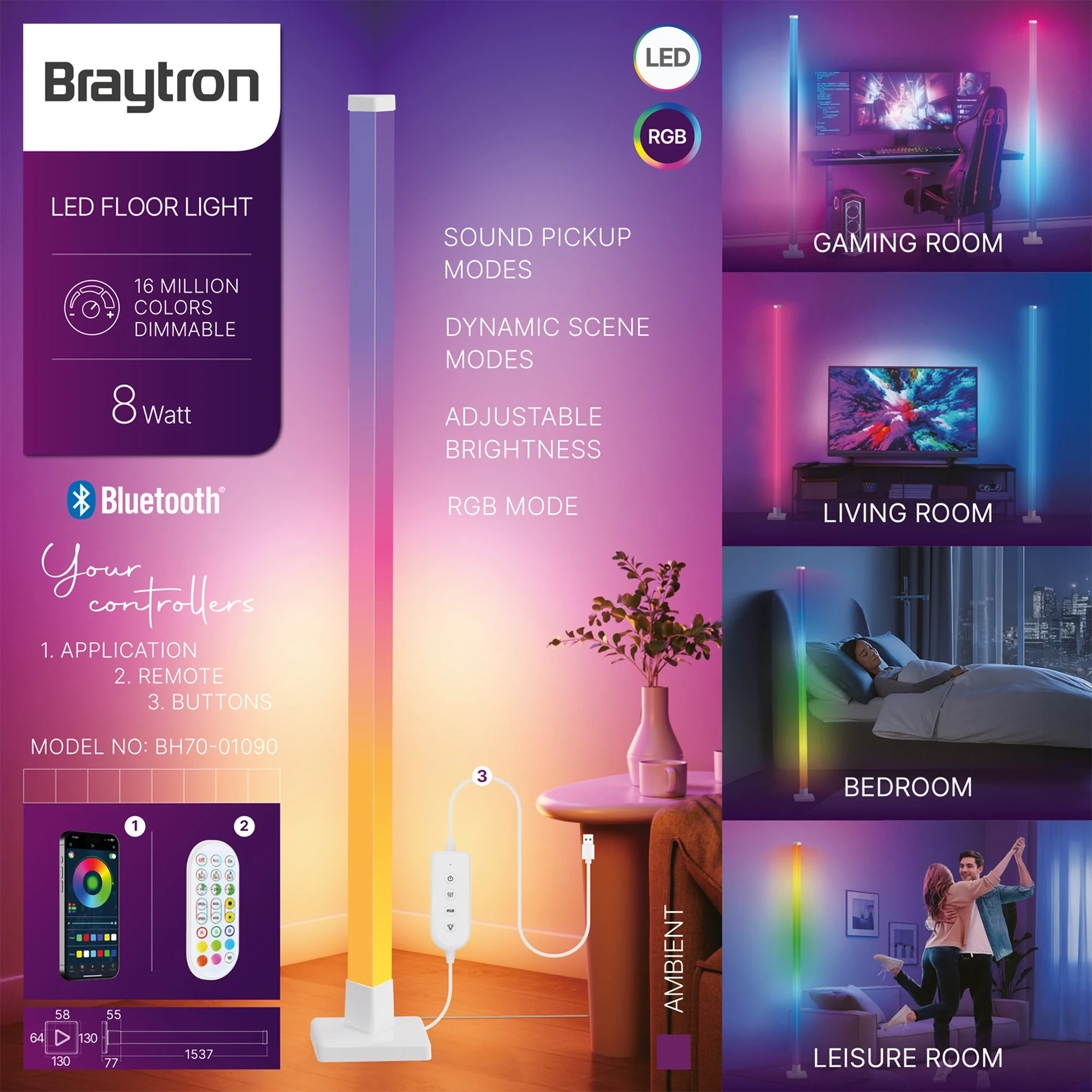 Ambıent Lıght-8w-rgbw-h154-5vdc-led Ambıent Diğer